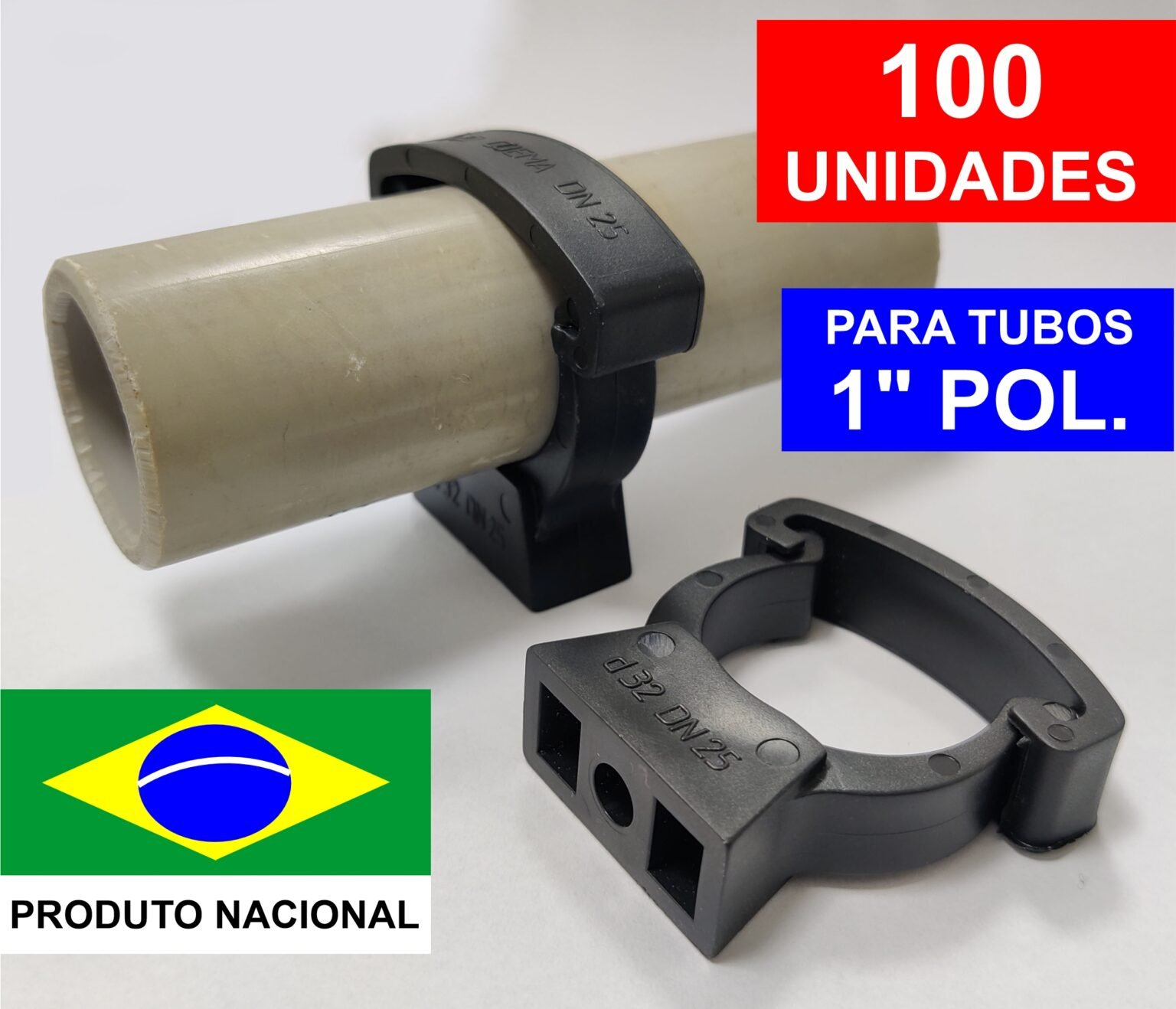 abraçadeira plástica para tubos 1 polegada dn25 Goema